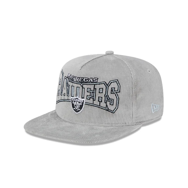 Las Vegas Raiders NFL Golfer Gray Corduroy Snapback