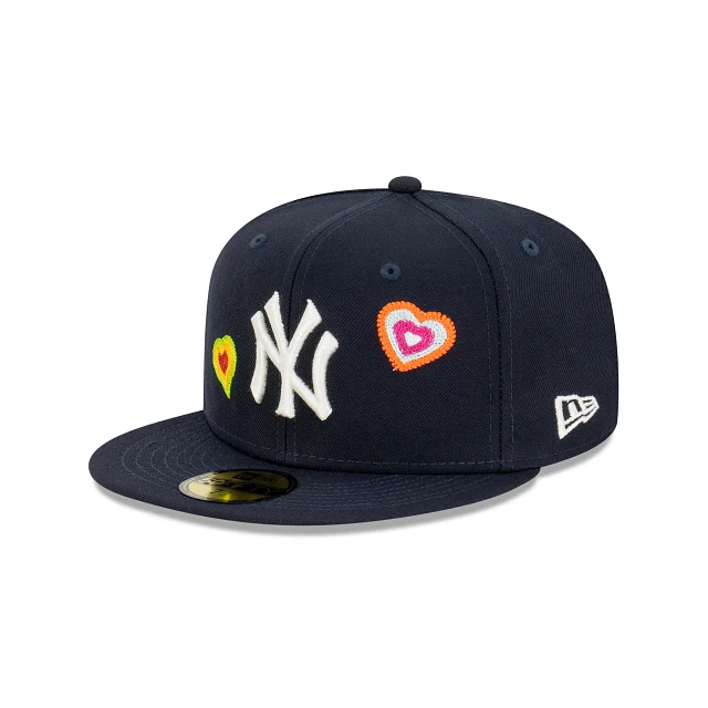 New York Yankees MLB Chain Stitch Heart 59FIFTY Cerrada