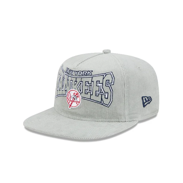 New York Yankees MLB Golfer Gray Corduroy Snapback