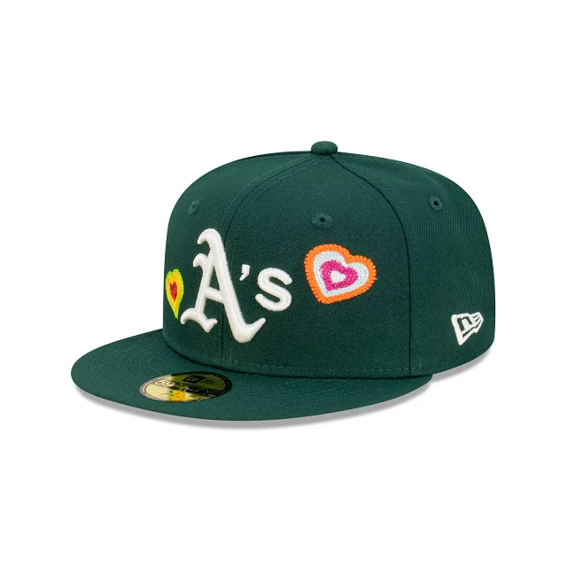 Oakland Athletics MLB Chain Stitch Heart 59FIFTY Cerrada