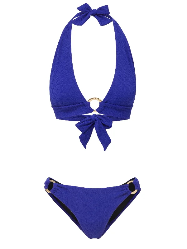 Erin Top + Ring Trim Bottom in Iris Texture