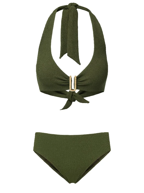 Melissa Top + Classic Midrise Bottom in Olive Texture