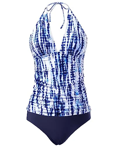 stretchy tropical bikini-Plus Size Self-Tie Adjustable Straps Bathing Suit