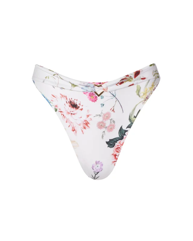 Riley White Floral High Waisted Bottom