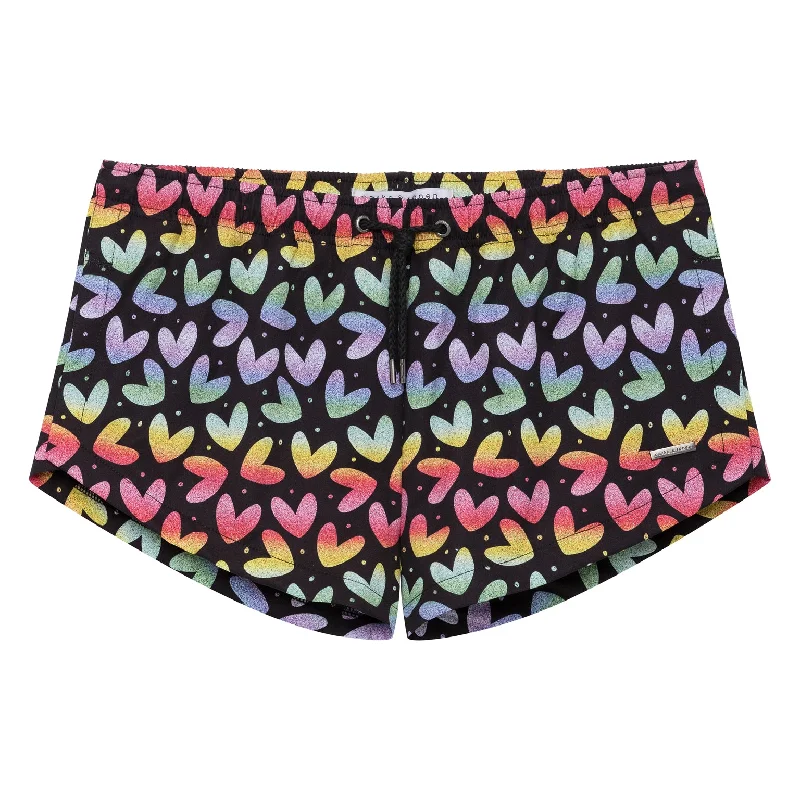 SAVE 70%- PRIDE EDITION- Black Heartbreaker Printed Aero Swim Short