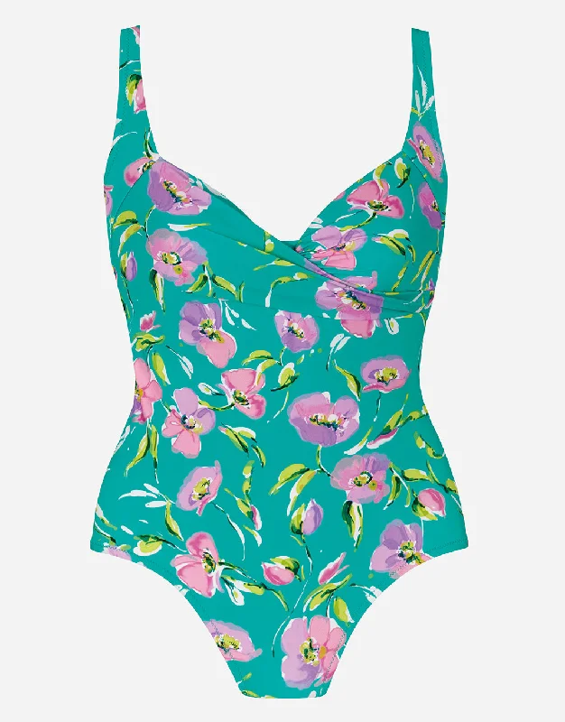 Blume Wrap Front Swimsuit - Mint Floral