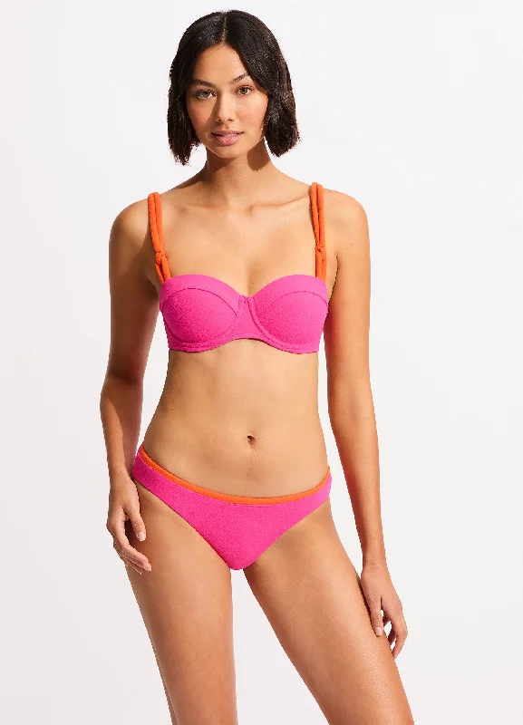 modern mesh bikini-Bustier Bra - Fuchsia Rose