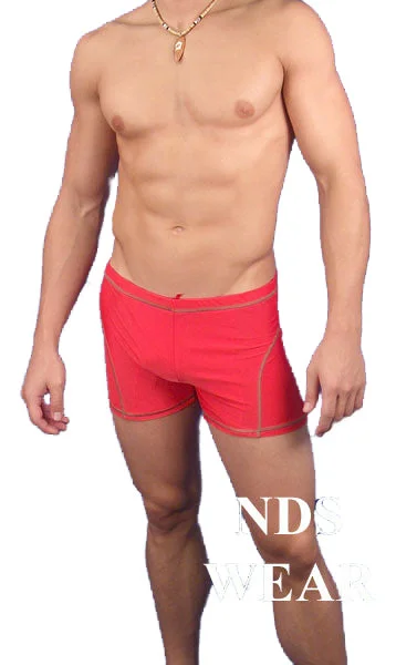 Mens Contrast Stitch Squarecut Swimsuit - Closeout