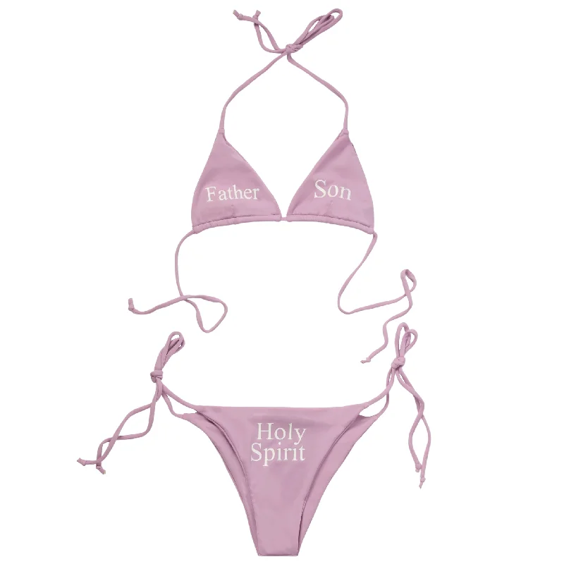 athletic striped bikini-Holy Trinity Bikini Set Lilac