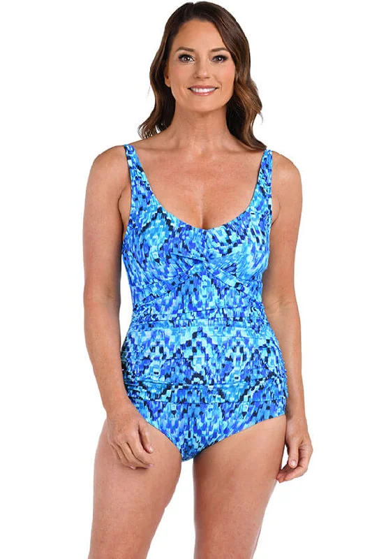 Artisan Ikat Twist Front Swimsuit