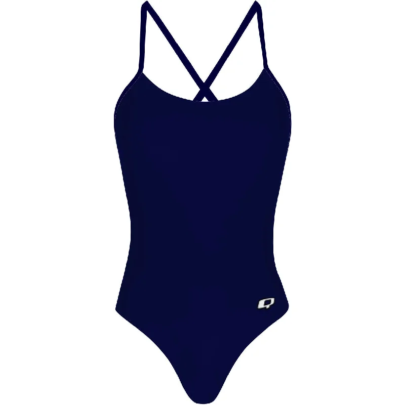 Solid Navy - Tieback One Piece Swimsuit