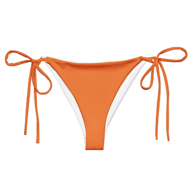 floral tie-dye swimwear-Orange String Bikini Swimsuit Bottoms