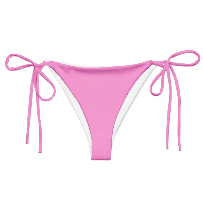 lightweight mesh swimwear-Pink String Bikini Swimsuit Bottoms