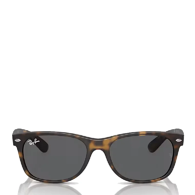 sporty black sunglasses-Ray-Ban RB2132 865/B1 55 New Wayfarer Sunglasses Havana / Dark Grey Lens