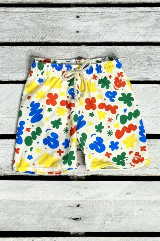 Retro Squiggle Boys Swim Trunks