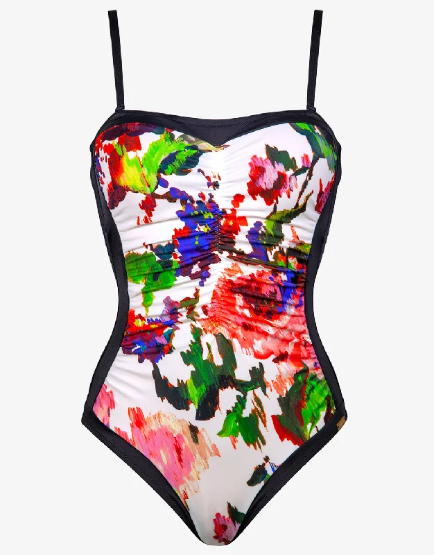 Rose Garden Bandeau Swimsuit - Multi