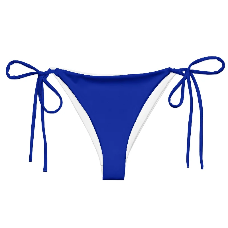 modern floral swimwear-Royal Blue String Bikini Swimsuit Bottoms