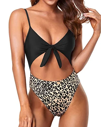 Sexy Cutout One Piece Swimsuit for Women High Cut Monokini Bathing Suit