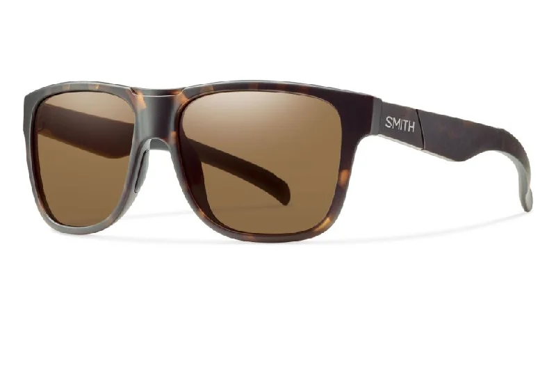 polarized round sunglasses-Smith Lowdown XL Sunglasses Polarized Tortoise