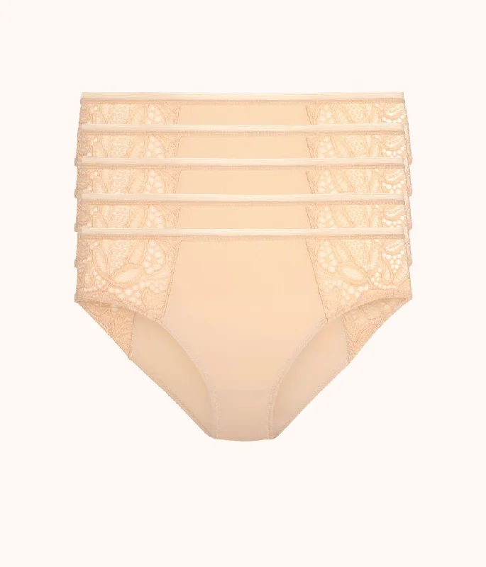 vintage striped bikini-The Lace High Waist Bikini 5-Pack: Toasted Almond