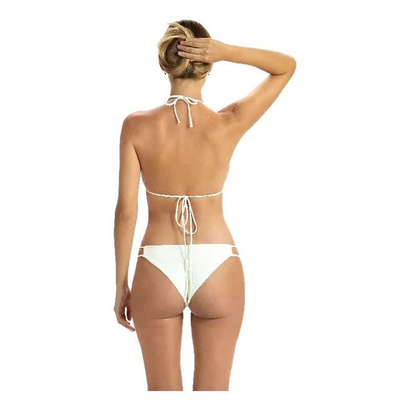 tie-side polka dot swimwear-The Seashell Bottom - Ivory